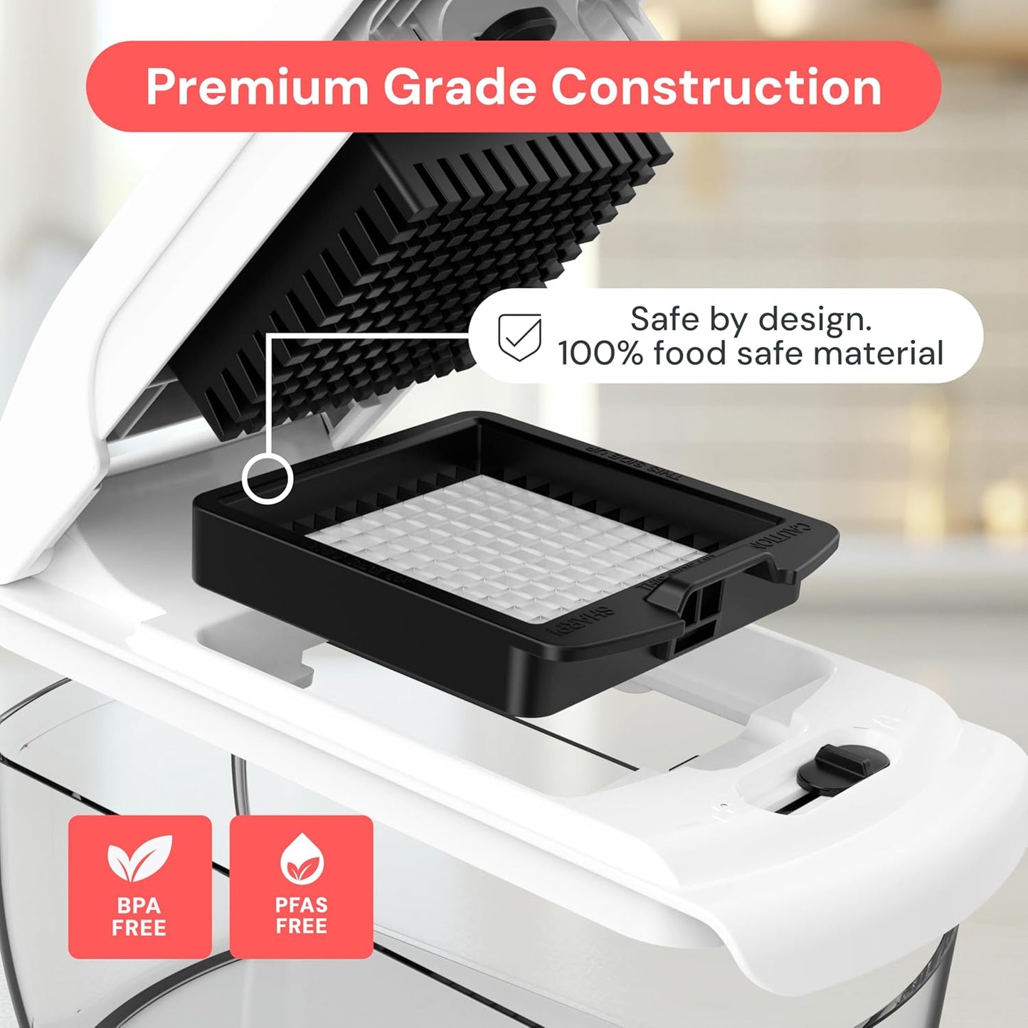 Vegetable Chopper - Chopper and Spiralizer - Food Chopper with Container, Fruit Cutter, Onion Dicer - - Kitchen Gadgets and Gifts (4 in 1, White)
