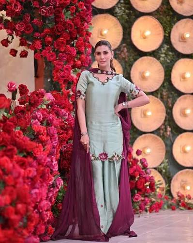 Premium 3 Piece Mint Green Silk Embroidered  Suit